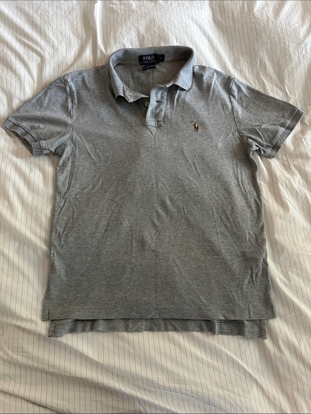 Polo by Ralph Lauren - Men's Heather Gray Polo Shirt with Embroidered Pony